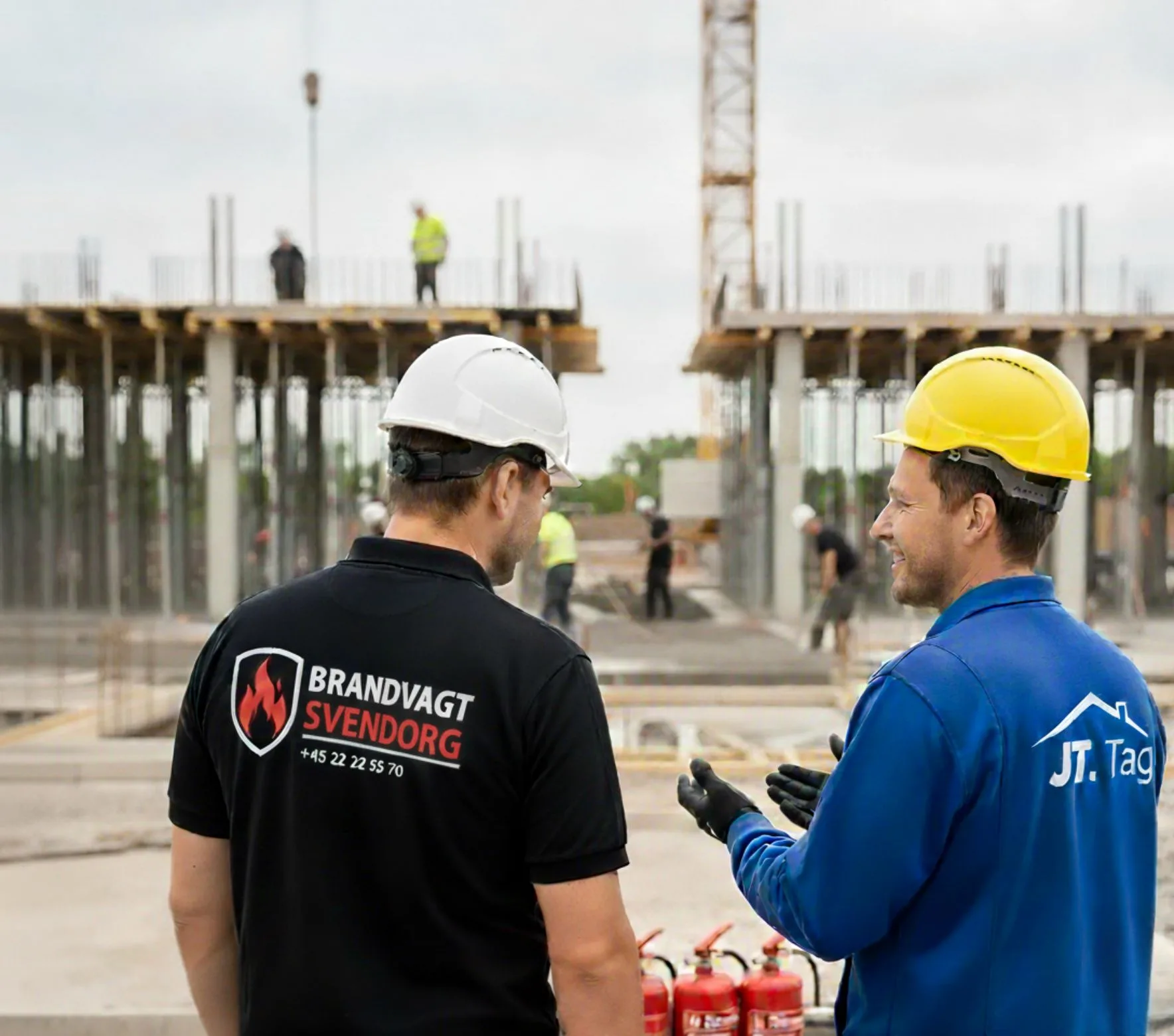 brandvagt svendborg i dialog med tagdækker på byggeplads fokus på varmt arbejde og brandforebyggelse